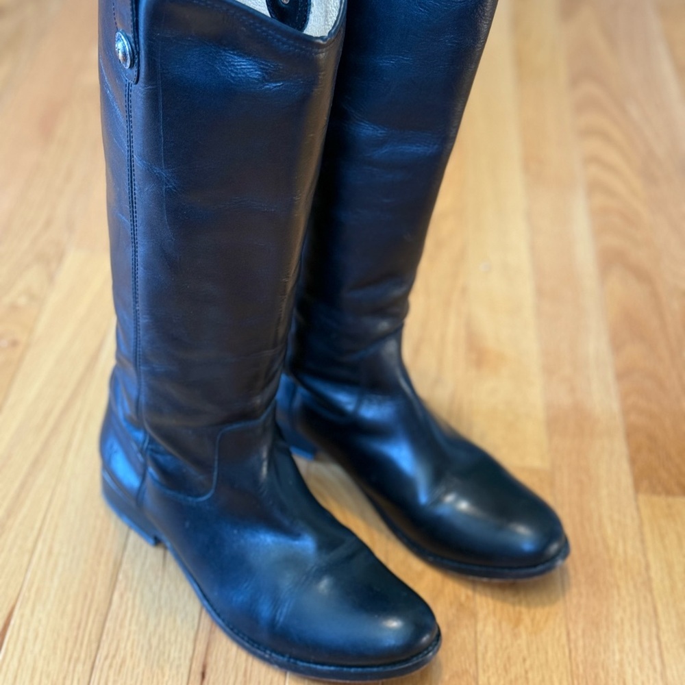 Frye Black Leather Riding Boots